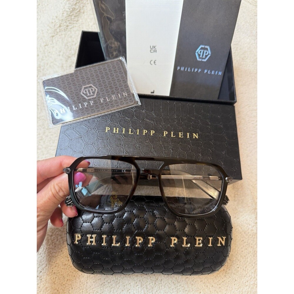NIB Philipp Plein VPP018 Broadway Line 0722 Havana Tortoise Eyeglass Frames 54mm